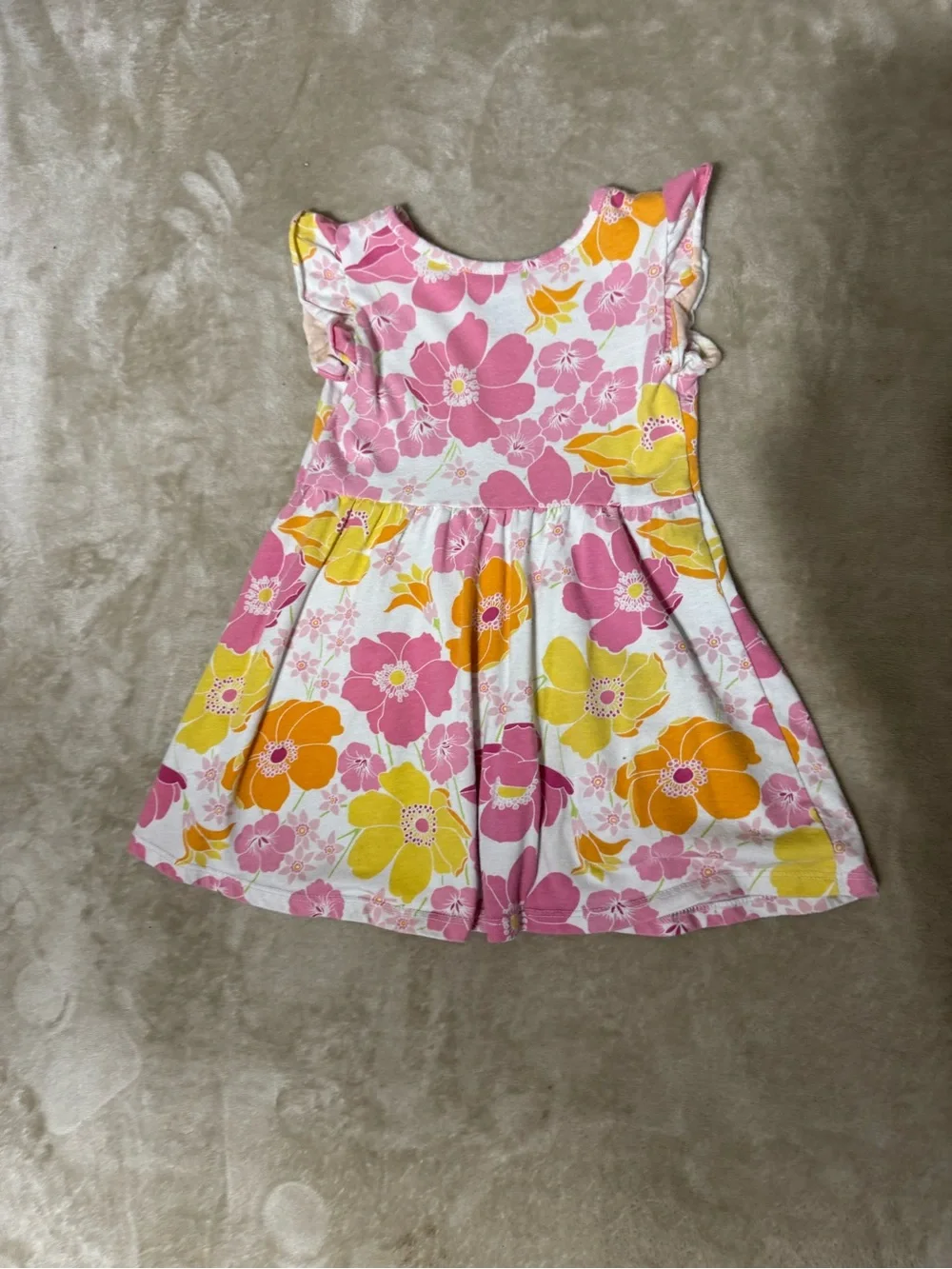 The Children's Place Pink, Yellow & Orange Floral Casual Dress